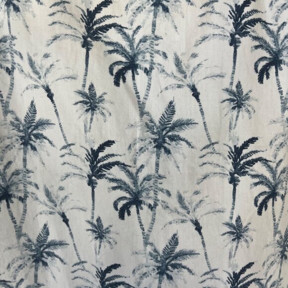 MB Michael Brandon Hawaiian Shirt Mens Large White Blue Casual Slim Fit - Picture 5 of 8